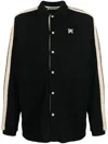 Palm Angels Pa Monogram-print Linen Shirt In Schwarz
