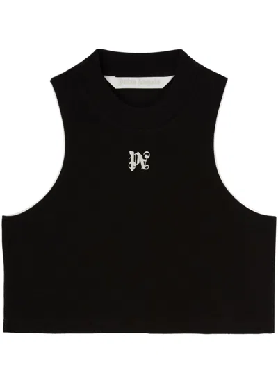 PALM ANGELS PA MONOGRAM CROPPED TANK TOP