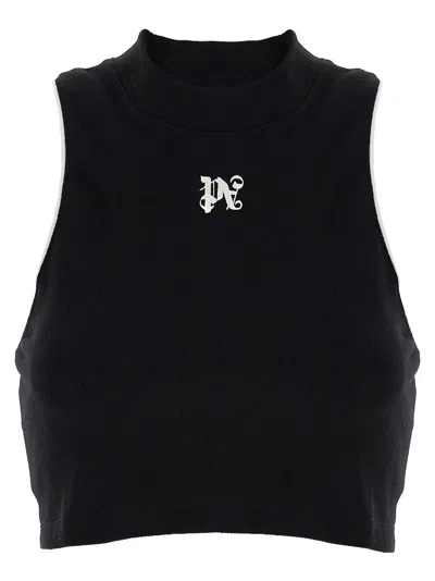 PALM ANGELS PA MONOGRAM CROPPED TOP