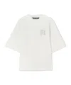 Palm Angels T-shirt With Studded Monogram In White