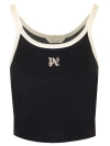 PALM ANGELS PA MONOGRAM EMBROIDERED CROPPED TANK TOP
