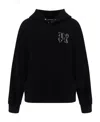 Palm Angels Stylish Black Embroidered Cotton Hoodie For Men In Black