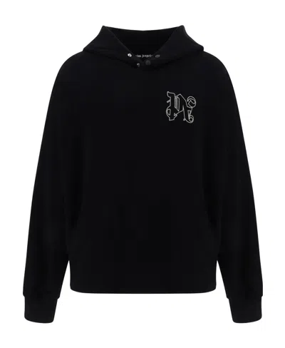 PALM ANGELS PALM ANGELS PA MONOGRAM EMBROIDERED HOODIE