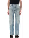 Palm Angels Loose-fit Jeans In Blue Denim With Pa Monogram In Blue