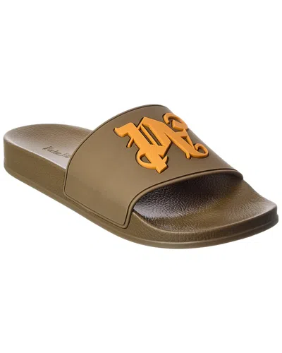 Palm Angels Pa Monogram Pool Slide In Green