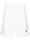 Palm Angels Pa Monogram-print Linen Track Shorts In White
