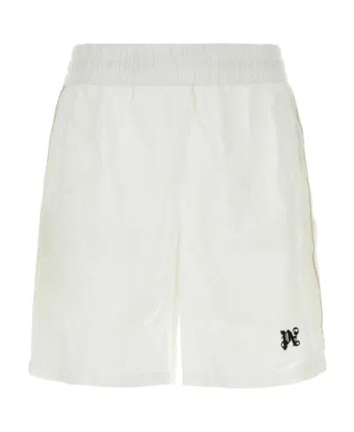 PALM ANGELS PALM ANGELS LOGO EMBROIDERED STRIPED SHORTS