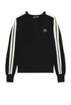 Palm Angels Monogram-embroidered Crew-neck Jumper In Black