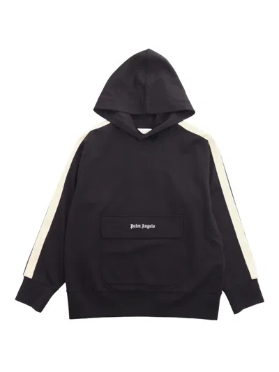 Palm Angels Kids' Pa New Track Pocket Hoodie Black Off Whi