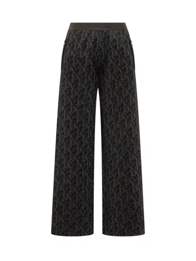 Palm Angels Pa Pants In Jacquard In Black