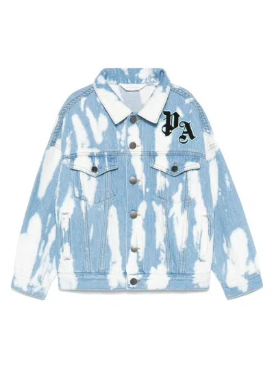 Palm Angels Kids' Pa-patch Jacket In Blue
