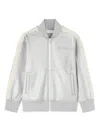 Palm Angels Logo-embroidered Metallic Track Jacket In Silver Off
