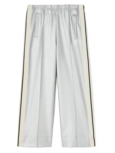 Palm Angels Pa Shiny Track Wide Leg Pant In White