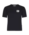 Palm Angels Ski Club Fitted T-shirt Contrast Print In Black