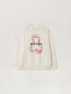 Palm Angels Spray Bear Sweatshirt In Neutral