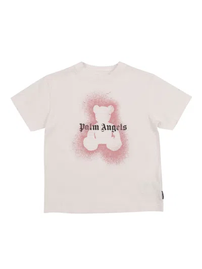 PALM ANGELS PA SPRAY BEAR REG TEE S/S OFF WHITE - AN