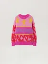 Palm Angels Spray Hearts Sweater In Pink