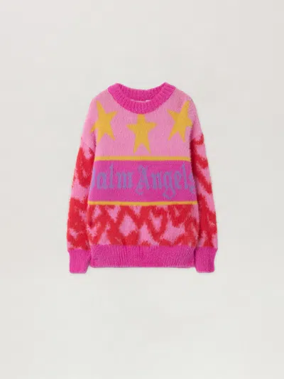 PALM ANGELS SPRAY HEARTS SWEATER