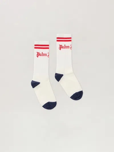 Palm Angels Kids' Pa Track High Socks In White