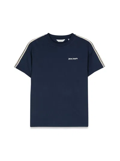Palm Angels Kids' Logo-print Cotton T-shirt In Blue