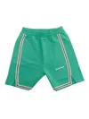 Palm Angels Pa Track Sweatshort Green Off White In Green