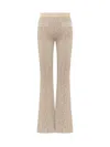 Palm Angels Monogram Jacquard Knit Trousers In Beige