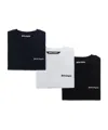 Palm Angels Pack Of Three Logo Embroidered Crewneck T-shirt In Black