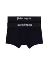 Palm Angels Men's Set Of Two Cotton Boxers | Size Small | Pmuh001c99fab0020110 Color Whiteblack In Multicolour