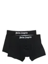 Palm Angels Pack-of-two Logo Waistband Briefs In Black White
