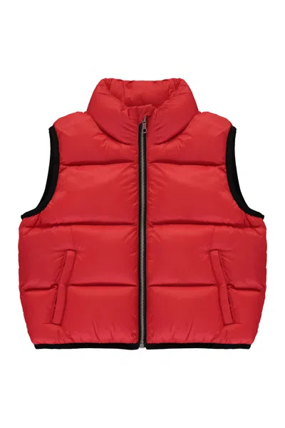 Palm Angels Kids' Padded Bodywarmer In Red