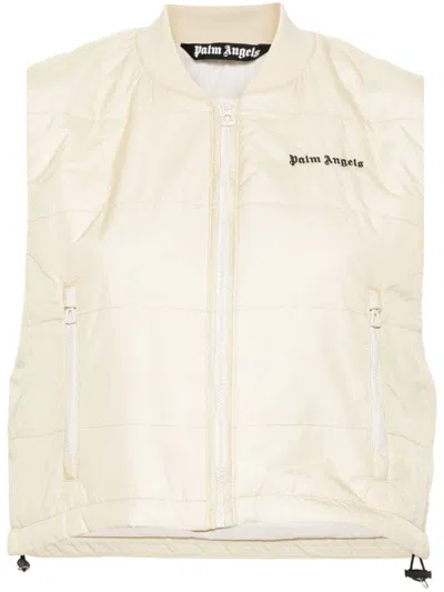 Palm Angels Weste Mit Logo-stickerei In White