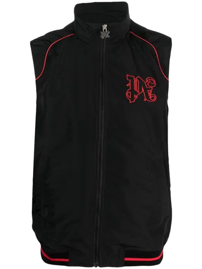 Palm Angels X Haas F1 Team Logo-embroidered Vest Jacket In Black