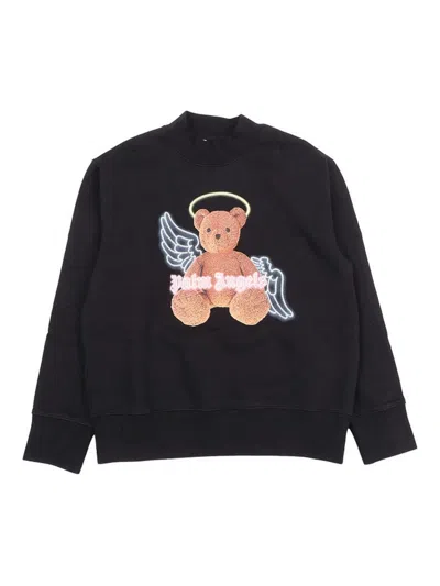 Palm Angels Paint Bear Angel Crewneck Sweatshirt - Kids In Black