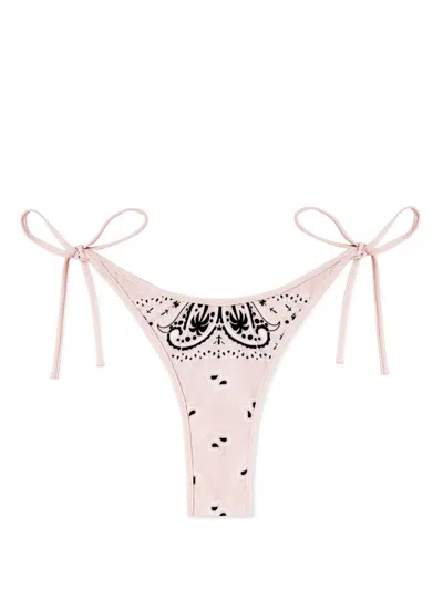 Palm Angels Paisley-print Bikini Bottoms In Nude & Neutrals