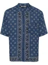 Palm Angels Paisley Print Shirt In Blue