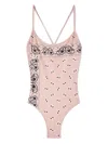 Palm Angels Paisley-print Swimsuit In Pink Pink