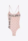 Palm Angels Paisley-print Swimsuit In Pink