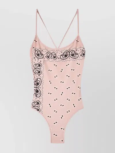 Palm Angels Paisley-print Swimsuit In Nude & Neutrals