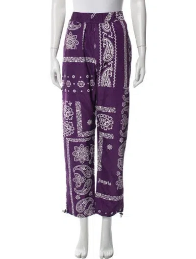 Pre-owned Palm Angels Paisley Print Wide Leg Pants In Purple