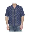Palm Angels Paisley-print Bowling Shirt In Blue