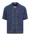 Palm Angels Paisley-print Bowling Shirt In Blue