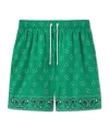 Palm Angels Paisley Print Swim Shorts In Green