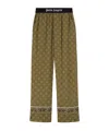 Palm Angels Paisley-printed Piped-trim Detailed Trousers In Green