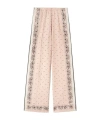 Shop Palm Angels Paisley-printed Side Stripe Detailed Trousers In Nude