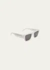 PALM ANGELS PALISADE SHIMMERY ACETATE RECTANGLE SUNGLASSES