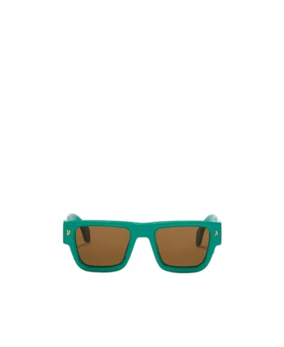 Palm Angels Palisade Square Sunglasses In Green