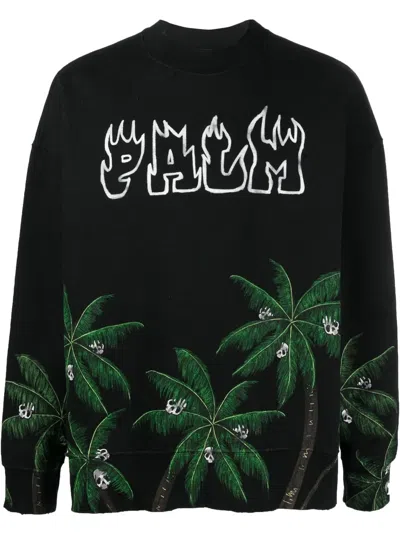 Palm Angels Crewneck Sweatshirt In Black