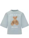Palm Angels Azure T-shirt With Teddy Bear Print In Multi