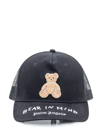 Palm Angels Bear In Mind Black Cap In Blue