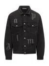 Palm Angels Jacket With Gothic Logo Embroidery In Black